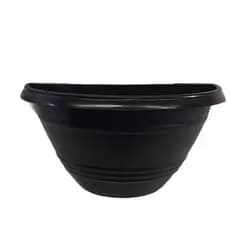 12 vasos de parede 1 litro preto - vaso plástico meia lua de parede - jardim vertical - floreira de parede - decoração -