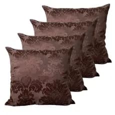- Kit 4 Capas De Almofadas Jacquard Arabesco Marrom 45x45
