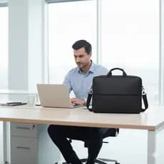 Pasta Executiva Masculina Bolsa Suporte Notebook 15,6 Antifurto Transversal Tecido