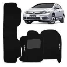 Tapete Carpete Para New Civic 2007 Até 2013 Com 3 Peças