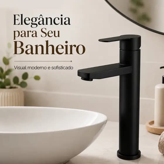 Torneira de Cuba Monocomando Misturador para Banheiro Lavabo Preta Torneira para Pia de Banheiro