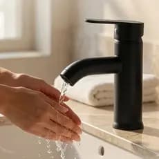 Torneira Preta Para Banheiro Inox Torneira Para Pia de Banheiro Preto Bica Baixa Lavabo e Lavatório