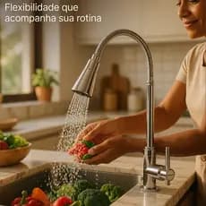 Torneira Flexivel Para Cozinha Com modo Chuveirinho Cromada Pia Torneira Articulada Cozinha