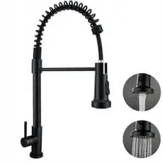 Torneira de Bancada Cozinha Torneira Cozinha Gourmet Flexível Modo Spray Chuveirinho Preto