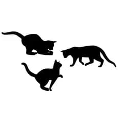 Kit 3 Apliques gatos Mdf Preto Decoração Quadro gato Aplique com fita dupla face
