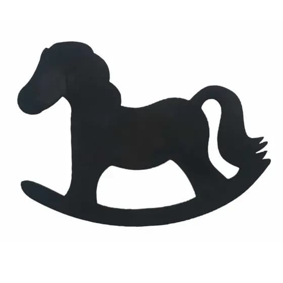 Aplique Cavalinho de Balanço Mdf 29x23cm cavalo decoração com fita dupla face