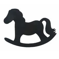 Aplique Cavalinho de Balanço Mdf 29x23cm cavalo decoração com fita dupla face