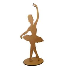 display Centro Mesa bailarina Totem Em Mdf Com Base Decoração quarto infantil