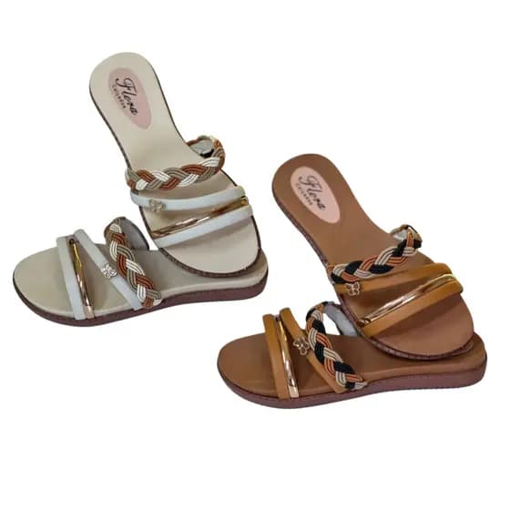 2 Pares Sandalia feminina Chinelo feminino borboleta laço Tropez Chinelos Revenda