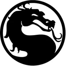 Aplique Decorativo Mortal Kombat Dragão Em Mdf Preto 3mm 29x29cm c/ fita dupla face