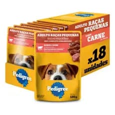 aixa 18un Pedigree Sache Raças Pequenas Adulto Carne 100g