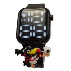 Relógio Infantil Digital Maior time Brasileiro Led Mascote  Futebol Preto