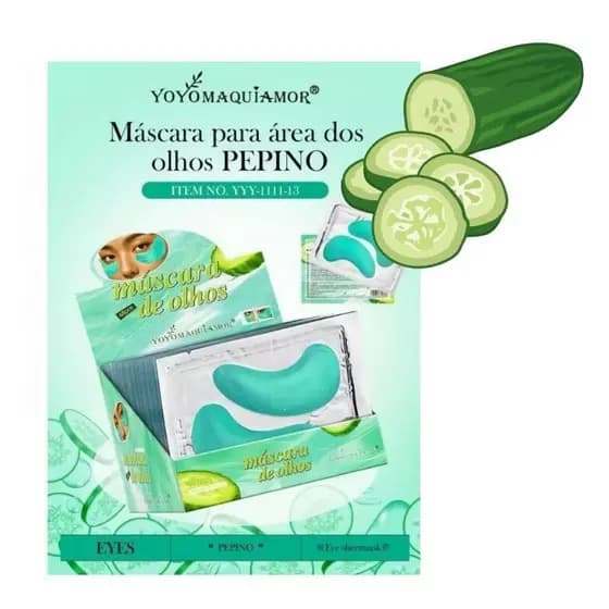 Máscara de Olhos Pepino Hidratante Anti Olheiras Yoyomaquiamor Eye Mask