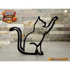Escultura Gato Decorativo Minimalista 3D | Decoração Moderna