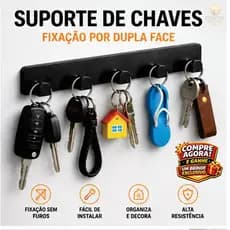 Suporte de Chaves de Parede com Fixação por Dupla Face moderno minimalista