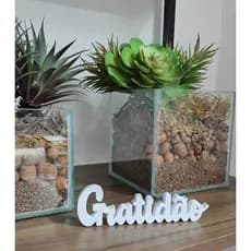 Letreiro Decorativo Gratidão 3D | Decoração Moderna