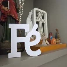 Letreiro Decorativo Fé Minimalista 3D | Decoração Moderna