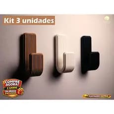 Kit 3 Ganchos de Parede Minimalista Suporte pano toalha Multiuso Moderno e Resistente dupla face
