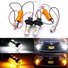 Par Lâmpada Led Diurna Drl na Seta Branca Laranja 1 Polo Farolete Pisca