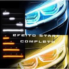 Par Fita DRL LED 60cm com Seta Sequencial Flexível Farol Universal 12V Carro Moto