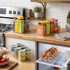 Kit Organizador Transparente BPA Free Caixa Organizadora Geladeira Multiuso Cozinha Despensa