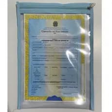 capa em zíper porta certidão do bebê.