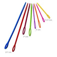 kit Agulhas Plásticas Tamanhos Variados Tapecaria Trico Croche - 8 Unidades