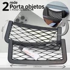 2 Porta Objetos Organizador Multiuso com Rede Elástica Automotivo Carro