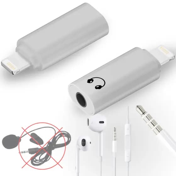 Adaptador OTG P2 x Lightning para Fone de Ouvido - Compatível com iPhone iOS