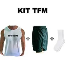 Kit TFM - Camisa Regata + Short (cb/Sd, St Sgt, Oficial e Aluno) + Meia Branca