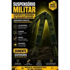Suspensório Militar - Confortável | Com Bolsos | Para acoplar em Cinto