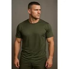 Camisa Verde Musgo Modelo Militar DryFit Trilobal