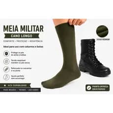 Meia Militar Verde Premium Cano Longo | Conforto, Resistência e Proteção para Coturnos e Botas