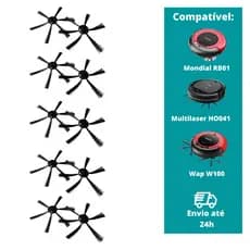 5 Pares Escovas Para Aspirador Robô Wap Multilaser-obaduster