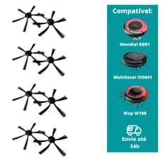 4 Pares Escovas Para Aspirador Robô Wap Multilaser-obaduster