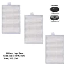 Kit 3 Filtros Hepa Para Robô Aspirador Kabum Smart 500 E 700