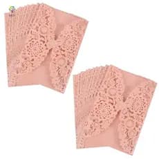 20Pcs Delicadas Borboletas Esculpidas Românticas Convite De Festa De Casamento Envelope Convites Para : Rosa