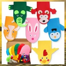 (Vko) Kit De Fabricação De Fantoches De Mão Para Fazer Brinquedos De Feltro Artesanais Crianças Faça Seu Próprio Fantoch