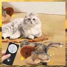 (Vzko) Brinquedo Eletrônico Para Gatos , Interativo Em Formato De Pardal , Simulação De Pássaros De Pelúcia Animais De E