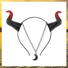 (Vko) Halloween Cor Bloqueada Bezerro Chifre Bandana Festa Cosplay Acessórios De Cabelo Adereços
