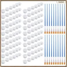 [Bymp] 20 Tiras 120 Potes De Tinta Vazios Mini Recipientes De Armazenamento Transparentes E 20 Peças Pincéis Pintura Art