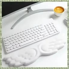 Conjunto De Mouse Pad Teclado Descanso De Pulso Asa De Anjo Ergonômico Antiderrapante Espuma De Memória Suporte Para Com