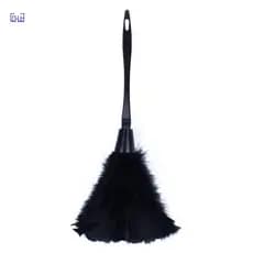 1 Pc Espanador De Penas Com Cabo De Plástico Preto / Ferramenta De Limpeza (Preto)