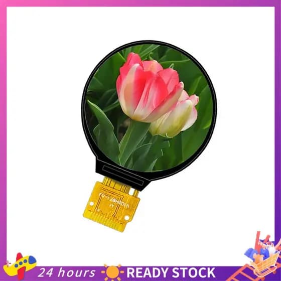 1 Peça 1.28 Polegada Ips Display LCD Colorido Redondo 240x240 Preto HD GC9A01 Driver