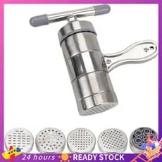 Máquina Manual Multifuncional De Aço Inoxidável Para Macarrão Com 5 Moldes De Pressão Espremedor De Frutas Preparação De