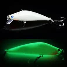 1 pçs 3d luminosa noite isca de pesca 8cm 8g baixo minnow