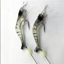Kit 2 Iscas Camarão Artificiais Robalo Tucunaré Corvina