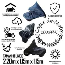 Capa De Moto Impermeável Térmica Protege Do Sol Chuva Poeira E Anti-Riscos 100% PVC