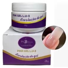 Gel 28gm pink Lu3 Piu Bella Unha De Fibra De Vidro Gel