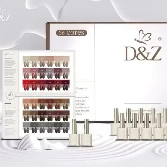 nova coleção 36 esmaltes em gel D&Z 15ml + tabuleiro